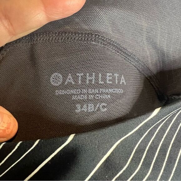 NWT Athleta Black & White Chevron High-Neck Underwire Bikini Top & Bottoms - Picture 8 of 9